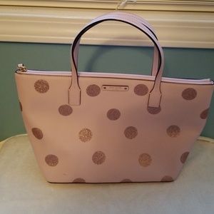 Kate Spade pink glitter polka dot purse